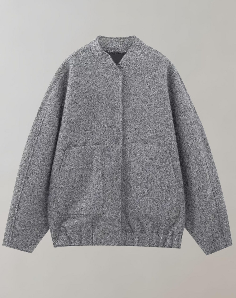 Adeline Bomber Jacket | Trendy Oversized Dames Bomberjack met Opstaande Kraag en Verborgen Sluiting