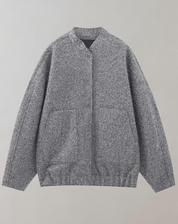 Adeline Bomber Jacket | Trendy Oversized Dames Bomberjack met Opstaande Kraag en Verborgen Sluiting