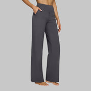 Lia Stretchbroek Dames met Comfortabele Pasvorm, Hoge Taille en Zachte Stretchstof - Zwart/Rood/Blauw