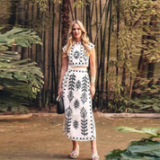 Airell Set | Tweedelige Zomerset met Elegante Blouse en Wikkelrok