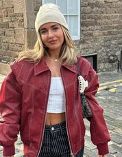 Aurora Rebel Lederen Jas | Stoere Oversized Leren Jas met Luxe Afwerking