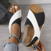 Allegra Sandalen | Tweekleurige Dames Sandalen met Zachte Bandjes en Ondersteunende Zool
