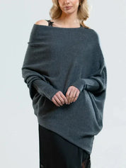 Aurora Asymmetric Sweater | Damestrui met Uniek Asymmetrisch Design en Veelzijdige Swing Kraag