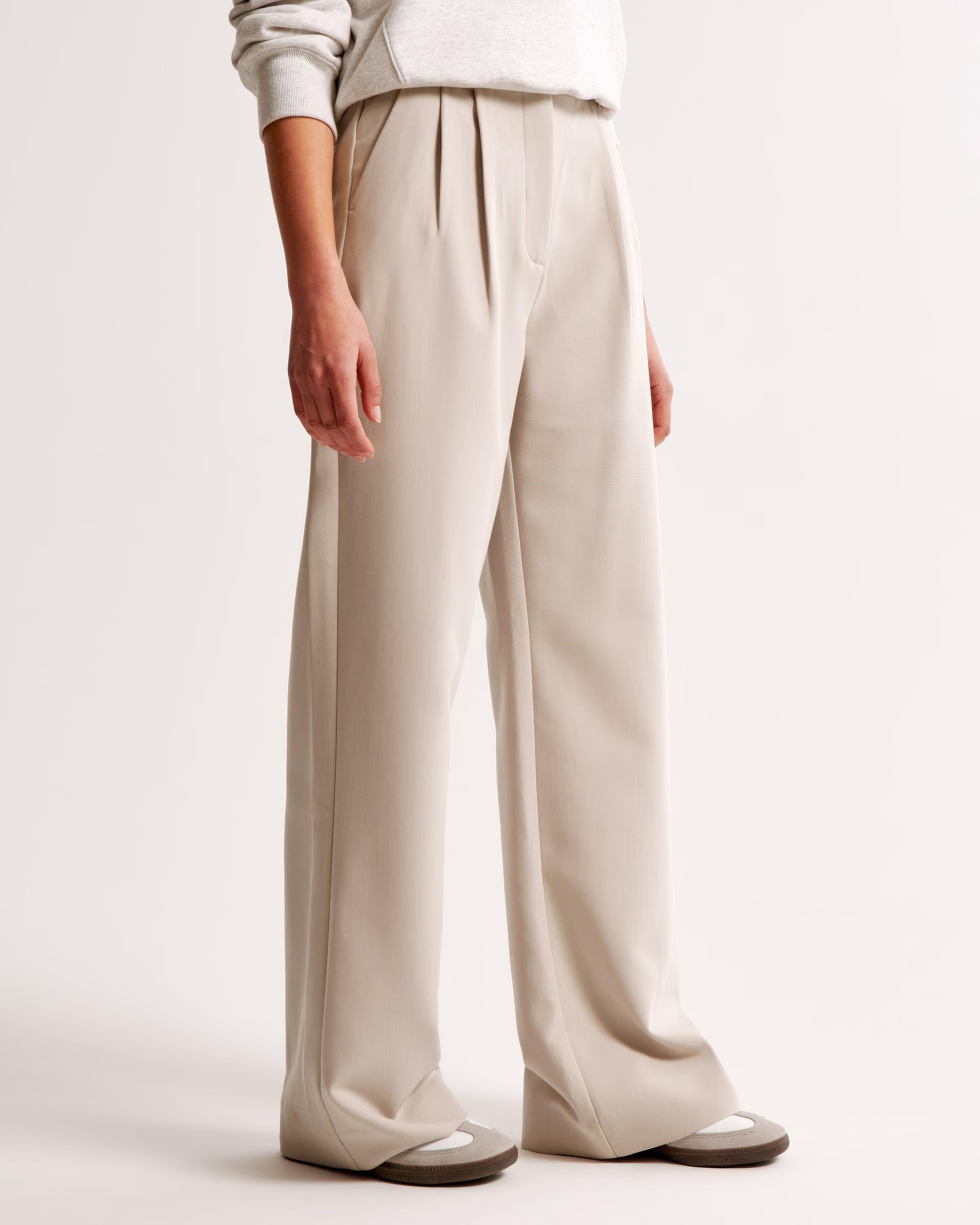 Bianca Hoge taille pantalon dames – geplooide pantalon met elegante tapered fit