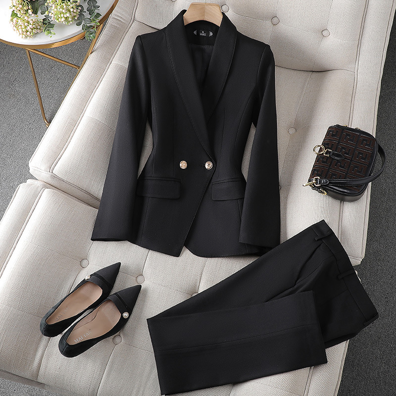 Sofia | Getailleerde Blazer en Elegante Broek Set Dames - Chique, Kantoorklaar en Veelzijdig - Bordeaux / Zwart / Grijs
