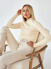 Elenya Coltrui | Ribbed Turtleneck met Zachte Stretch en Flatterende Pasvorm