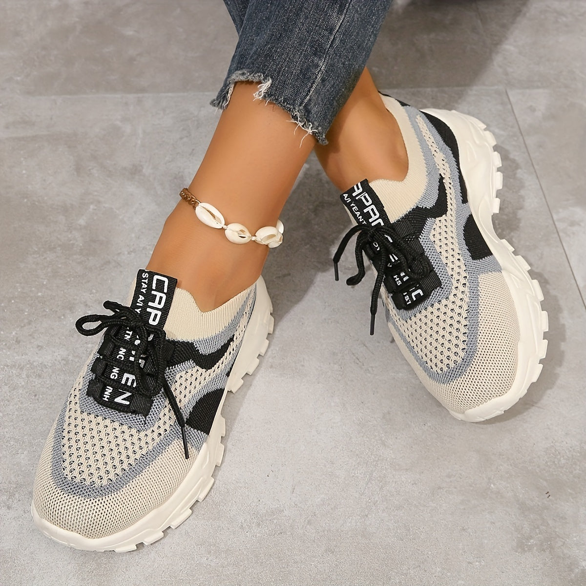 Siena Sneakers | Lichtgewicht Dames Sneakers met Ademend Mesh en Verhoogde Zool