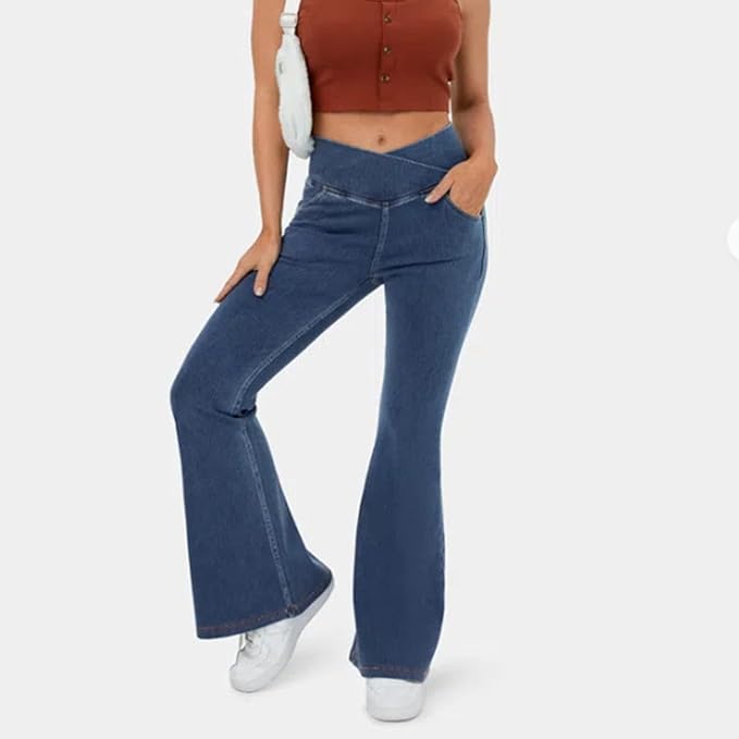 Chiara Flared Broek Dames – Hoge Taille Broek met Stretch & Comfortabele Pasvorm