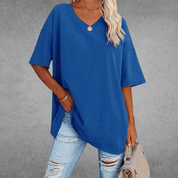 Dames T-shirt V-Hals Casual Dagelijks Flatterende Pasvorm - Zwart / Wit / Blauw - Maelen