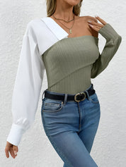 Berlinn Top | One-Shoulder Top van Zachte Gebreide Stof