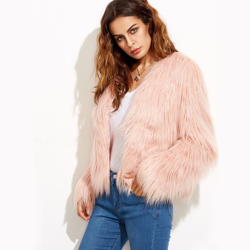 Sofia Kunstbont Jas | Zachte Dames Jas van Luxe Faux Fur met Open Pasvorm