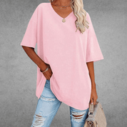 Dames T-shirt V-Hals Casual Dagelijks Flatterende Pasvorm - Zwart / Wit / Blauw - Maelen