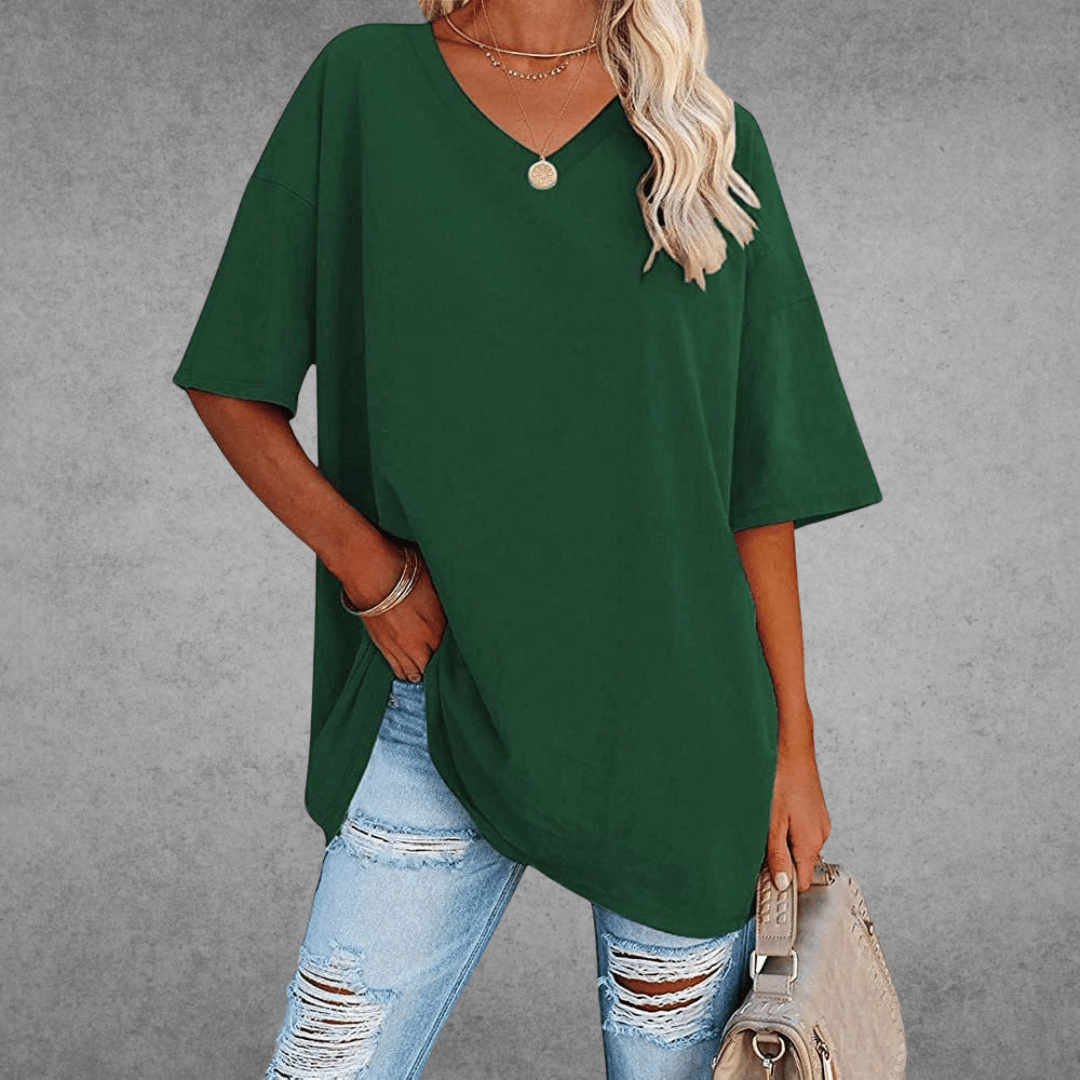 Dames T-shirt V-Hals Casual Dagelijks Flatterende Pasvorm - Zwart / Wit / Blauw - Maelen