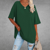 Dames T-shirt V-Hals Casual Dagelijks Flatterende Pasvorm - Zwart / Wit / Blauw - Maelen