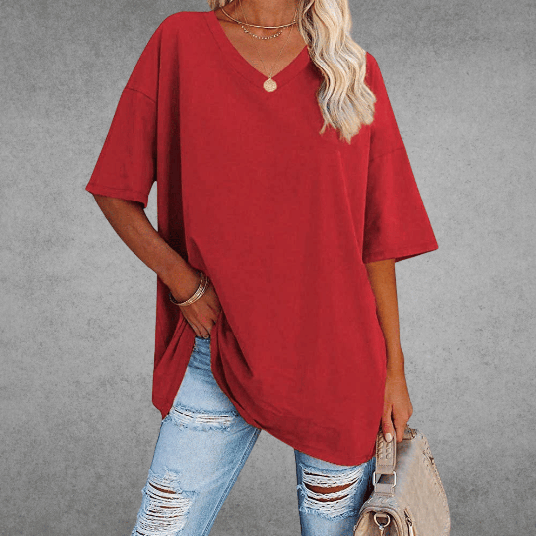 Dames T-shirt V-Hals Casual Dagelijks Flatterende Pasvorm - Zwart / Wit / Blauw - Maelen