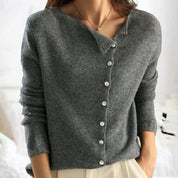 Camille Wool Cardigan | Dames wollen vest met elegante zijsluiting en tijdloos design