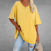 Dames T-shirt V-Hals Casual Dagelijks Flatterende Pasvorm - Zwart / Wit / Blauw - Maelen