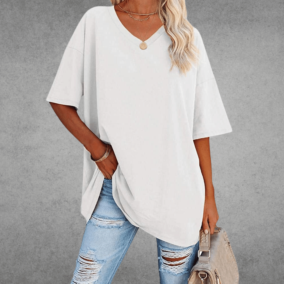 Dames T-shirt V-Hals Casual Dagelijks Flatterende Pasvorm - Zwart / Wit / Blauw - Maelen