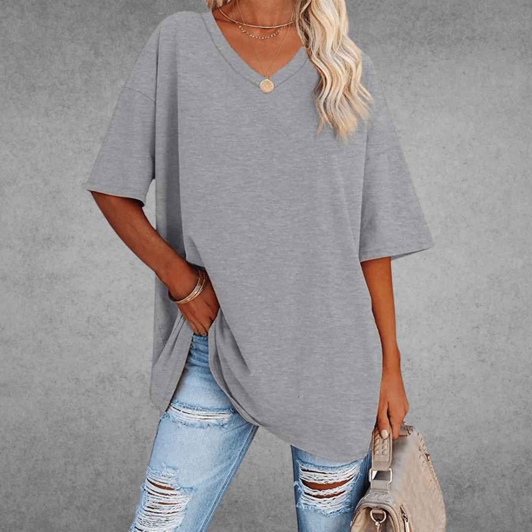 Dames T-shirt V-Hals Casual Dagelijks Flatterende Pasvorm - Zwart / Wit / Blauw - Maelen
