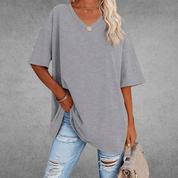 Dames T-shirt V-Hals Casual Dagelijks Flatterende Pasvorm - Zwart / Wit / Blauw - Maelen