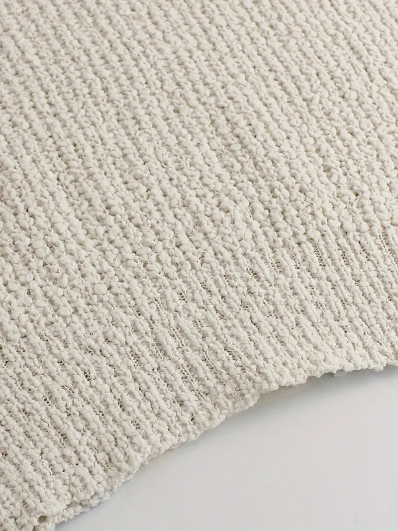 Carine Trui | Warme Gebreide Trui met Elegante V-Hals en Lange Mouwen