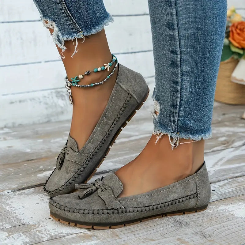 Alexis Loafers | Orthopedische Vintage Instappers Mocassins met Strik en Ergonomisch Comfort