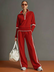 Tweedelige Retro set dames wide leg broek en sweater, co-ord set zomer - Luna Visconti