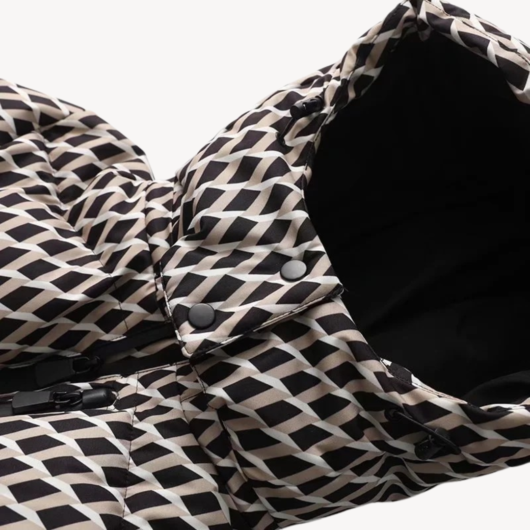 Vera dames pufferjas – gewatteerde winterjas met riem, capuchon & waterafstotende stof