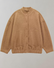 Adeline Bomber Jacket | Trendy Oversized Dames Bomberjack met Opstaande Kraag en Verborgen Sluiting