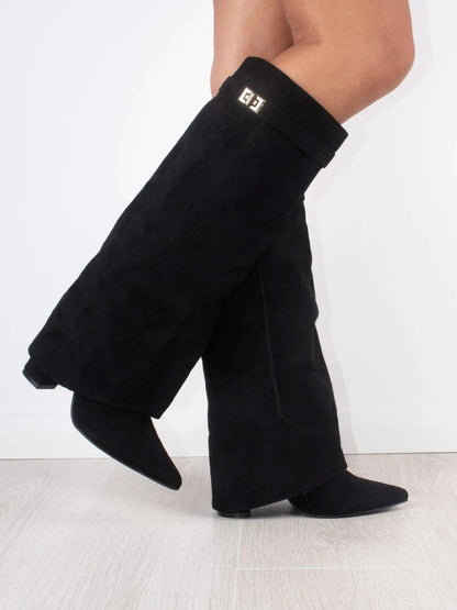 Noi Laarzen Suède | Comfortabele & Trendy Boots met Gouden Details voor Elke Gelegenheid