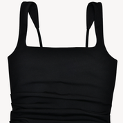 Siena zwarte satijnen maxi-jurk – elegante avondjurk met hoge split