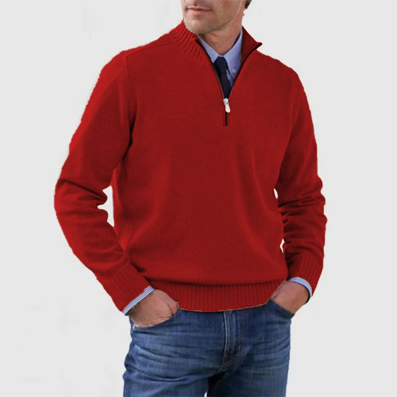 Matteo Half Zip Trui | Heren trui met halve rits van warme, zachte stof