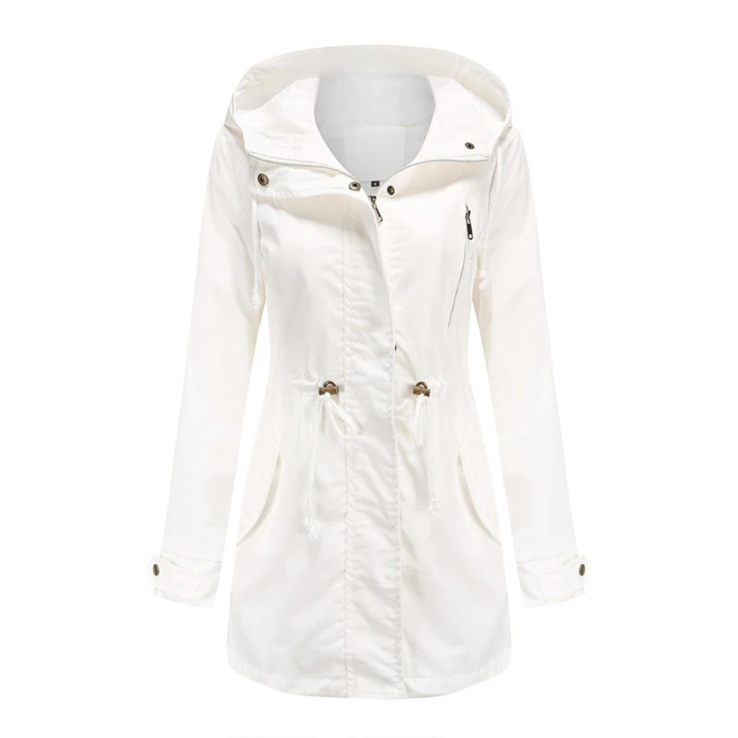 Dames Parka Jas Lichtgewicht Winddicht Ceintuur Capuchon - Zwart / Groen / Bruin - Maelen