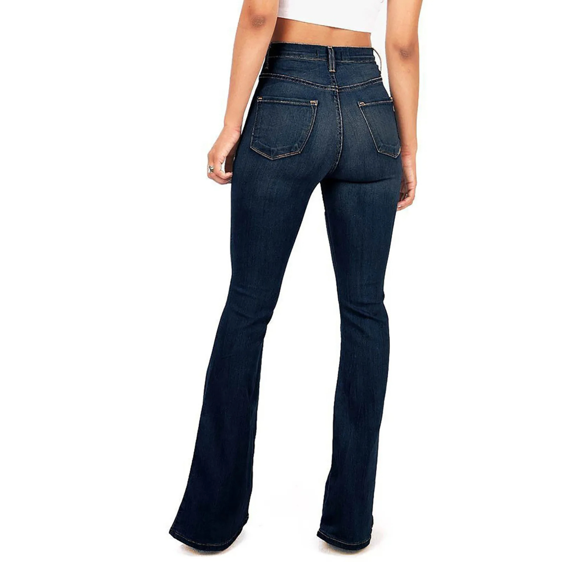 Alessia High-Waist Flared Jeans Dames – Retro Bell-Bottom Jeans met Stretch Pasvorm