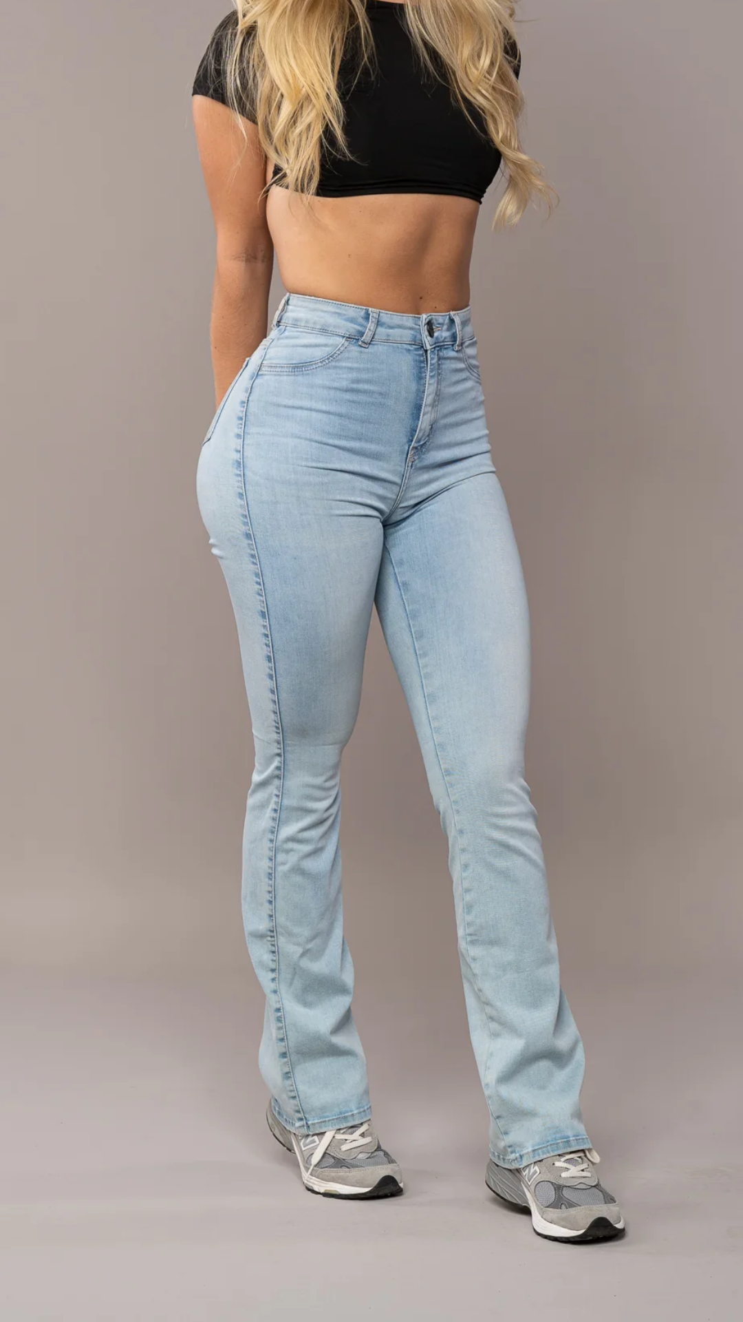 Indie | Flared Jeans Dames met Hoge Taille - Slankend, Stretch en Tijdloos - Vintage Blauw