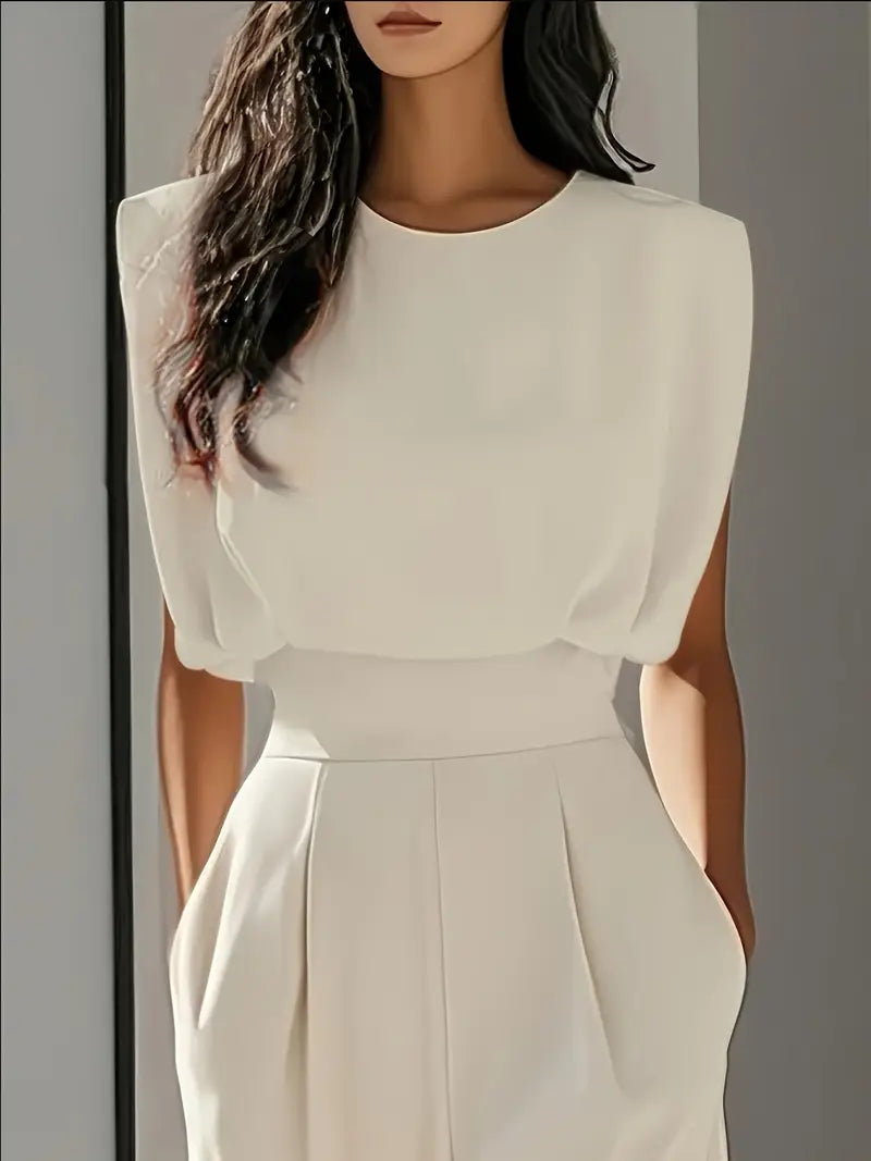 Jumpsuit Dames met Hoge Taille en Rechte Pijpen, Elegante Look - Vivienne Altieri
