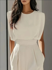 Jumpsuit Dames met Hoge Taille en Rechte Pijpen, Elegante Look - Vivienne Altieri