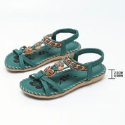 Dames Sandalen Orthopedisch Comfort Gevlochten Bandjes Kurk Zool - Kobalt Blauw / Mahonie Bruin / Beige Bali - Maelen
