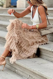 Tule Maxi Rok Dames met Elastische Tailleband - Valentina Beretti