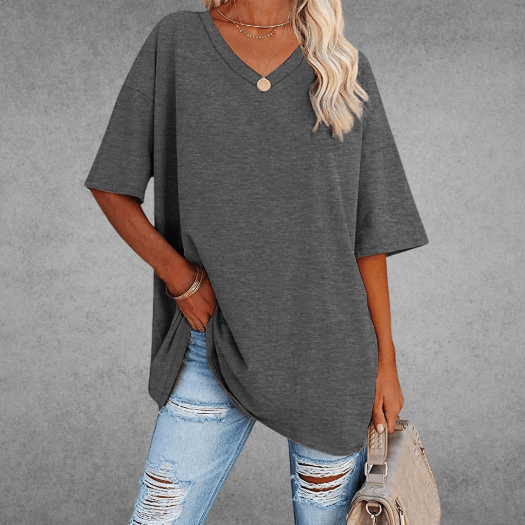 Dames T-shirt V-Hals Casual Dagelijks Flatterende Pasvorm - Zwart / Wit / Blauw - Maelen