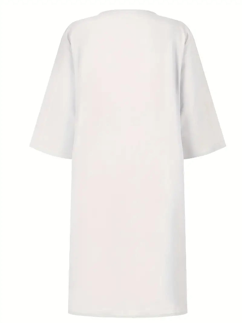 Caelina Jurk | Elegante 3/4 Mouw Jurk voor Dagelijks Comfort en Stijl