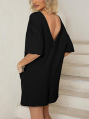 Mila Romper | Tweezijdig Draagbare Oversized T-shirt set Romper met V-Detail en Voorzakken