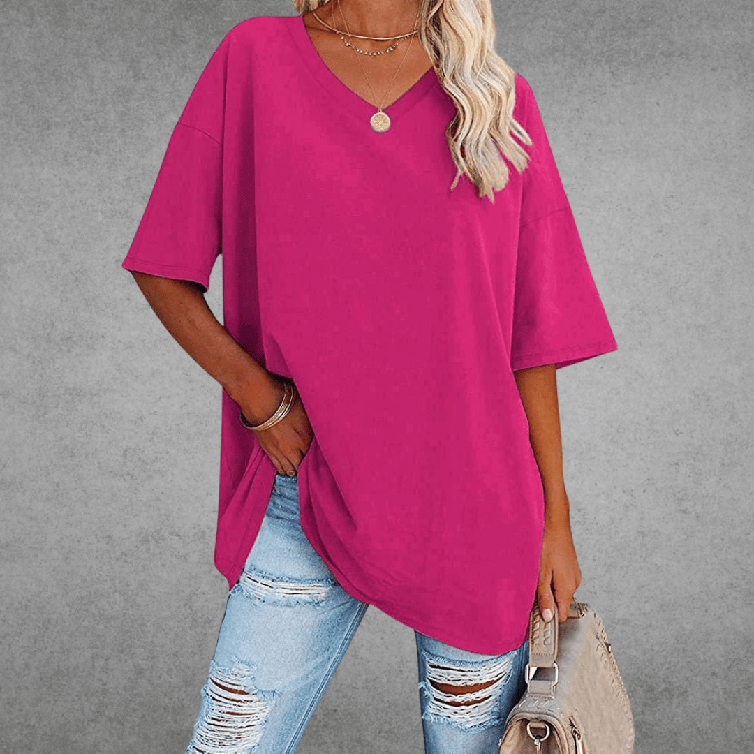 Dames T-shirt V-Hals Casual Dagelijks Flatterende Pasvorm - Zwart / Wit / Blauw - Maelen