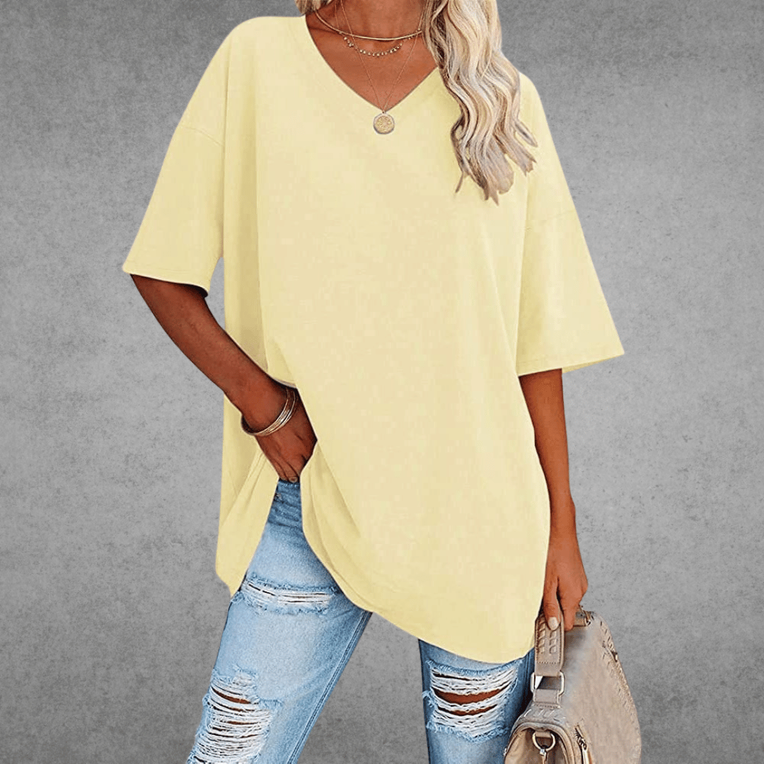 Dames T-shirt V-Hals Casual Dagelijks Flatterende Pasvorm - Zwart / Wit / Blauw - Maelen
