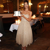 Viola Jurk | Midi-jurk met Subtiele Pailletten en Elegante Dubbele Laag