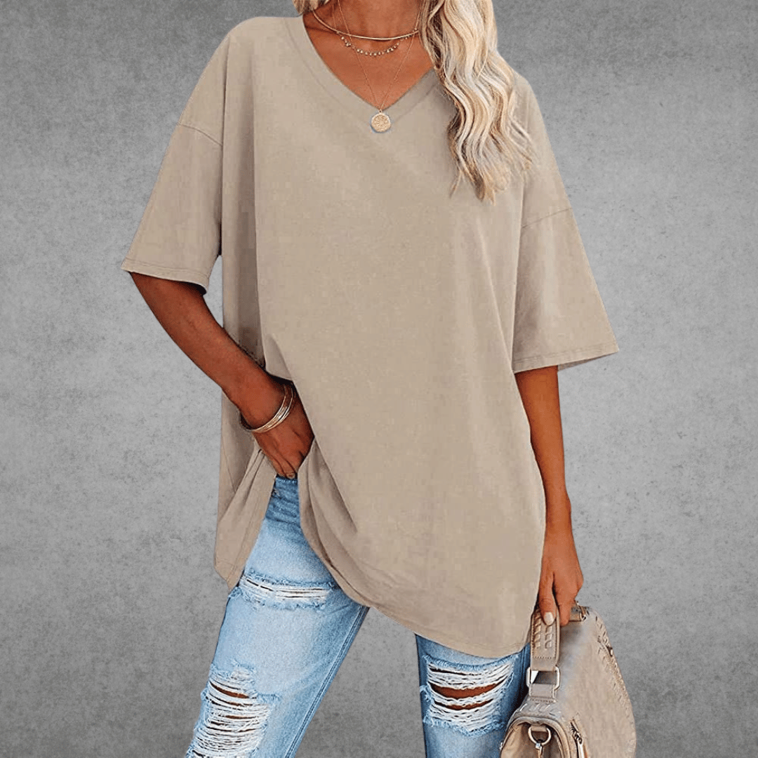 Dames T-shirt V-Hals Casual Dagelijks Flatterende Pasvorm - Zwart / Wit / Blauw - Maelen