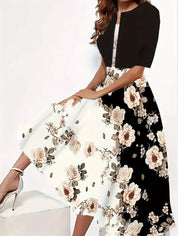 Ankie™ Elegante Set met Bloemenprint | Tijdloze Bloemenset met Cropped Jas en Vloeiende Rok