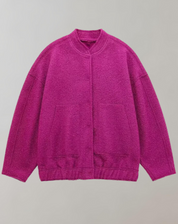 Adeline Bomber Jacket | Trendy Oversized Dames Bomberjack met Opstaande Kraag en Verborgen Sluiting