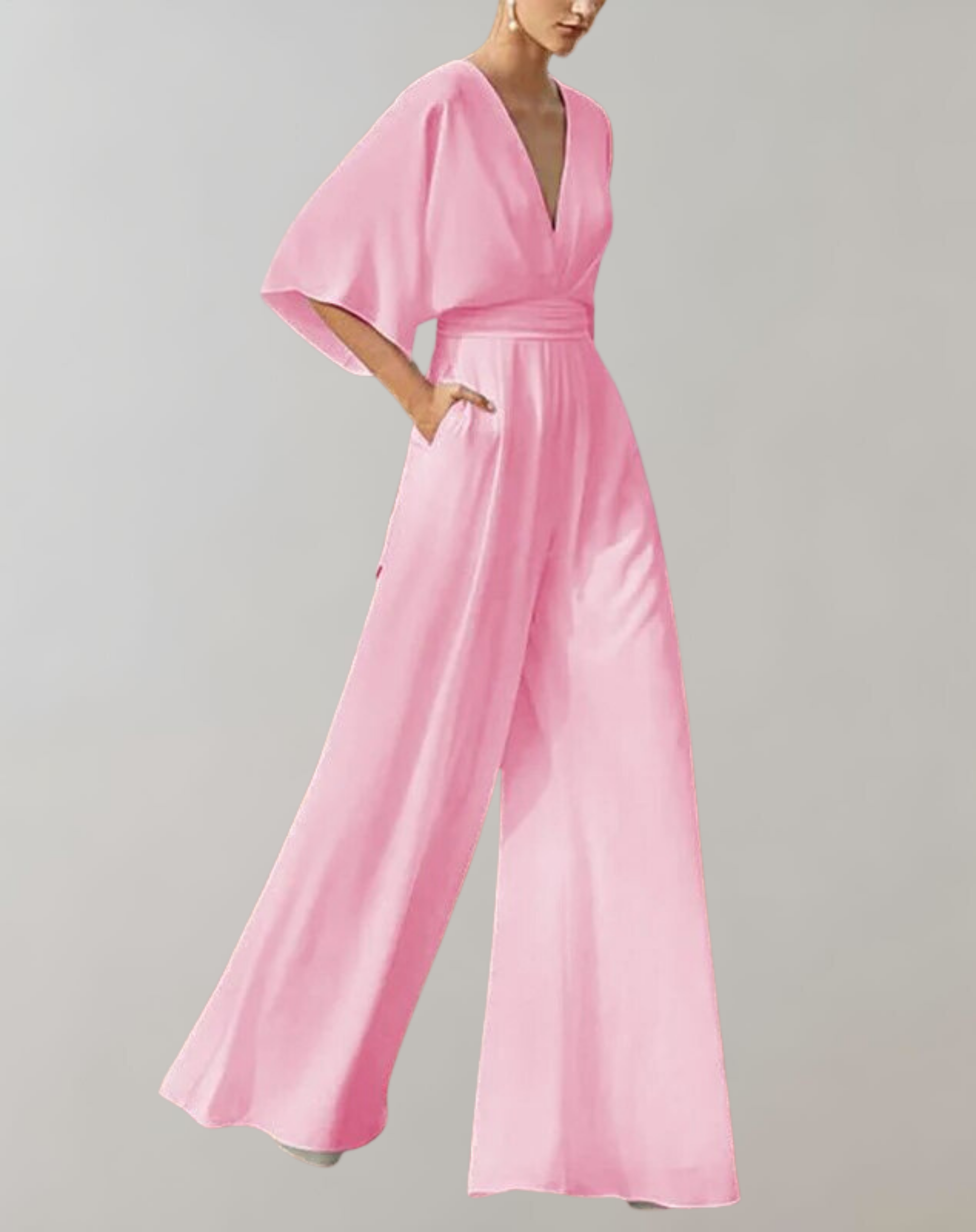 Dames Jumpsuit Wijde Pijpen Feestelijk Bruiloft Gast Avond Elegant - Wit / Roze / Blauw - Maelen