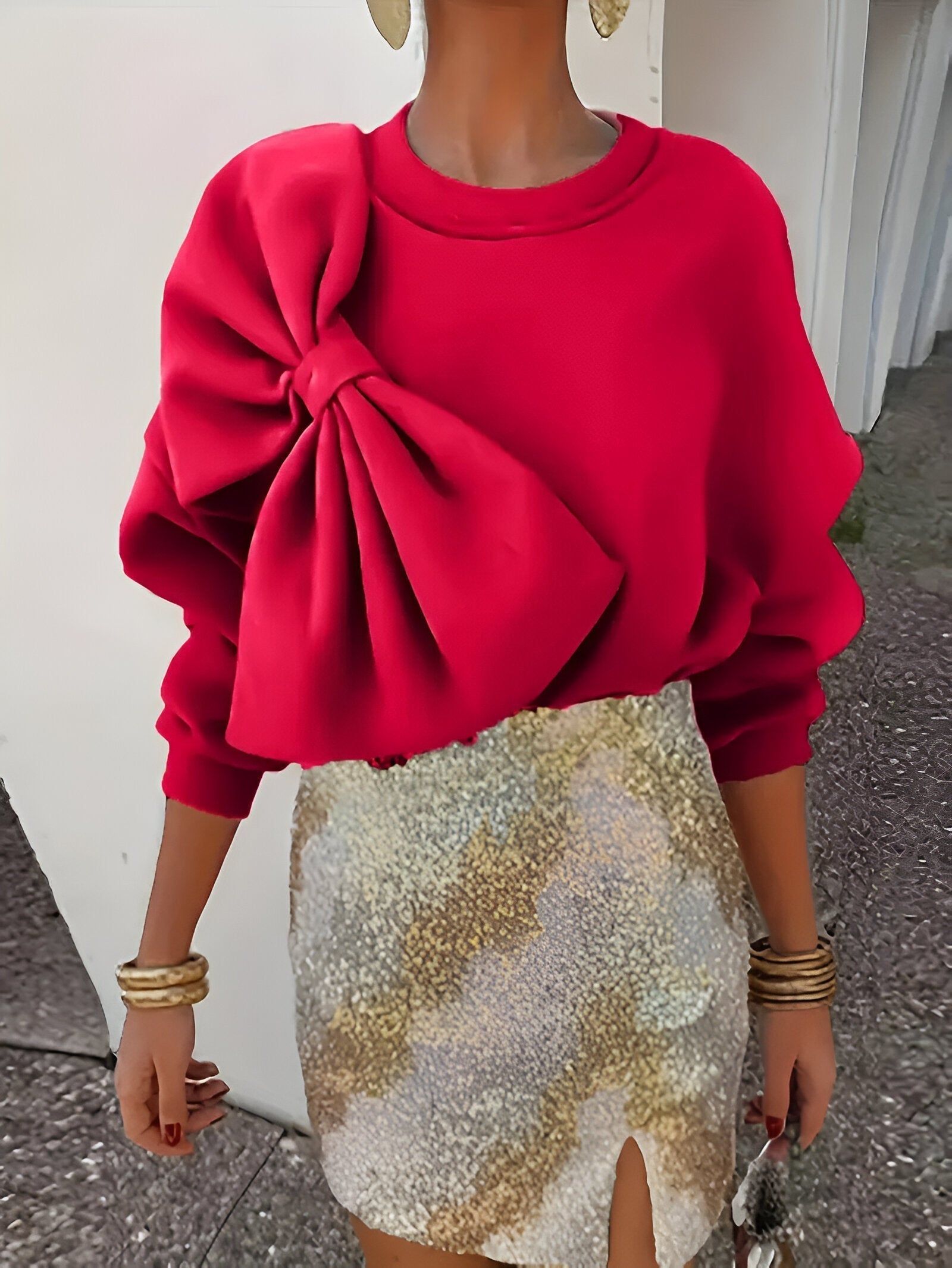 Danique Sweatshirt | Statement Sweater met Oversized Strikdetail en Comfortabele Pasvorm